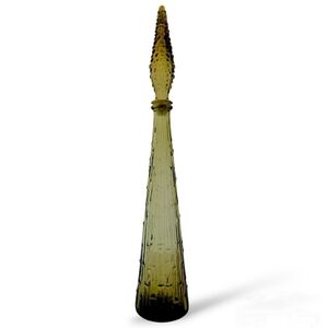 Vintage 1960s Empoli Italian Art Glass Genie Bottle Decanter